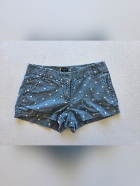 J. Crew Blue Chambray Polka Dot Shorts
